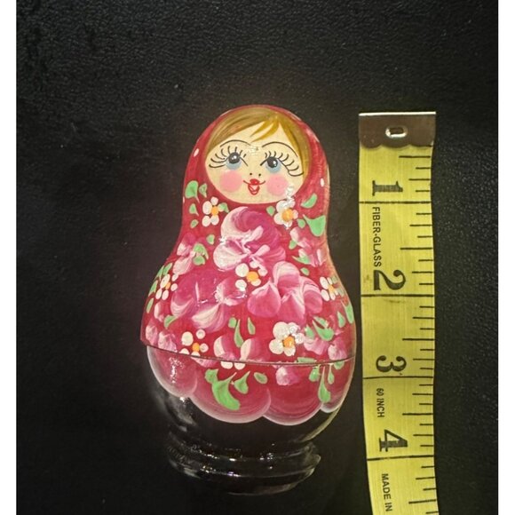 Hand-Painted Russian Nesting Dolls Set  5 Pieces Bright Floral Design Vintage - Picture 8 of 11